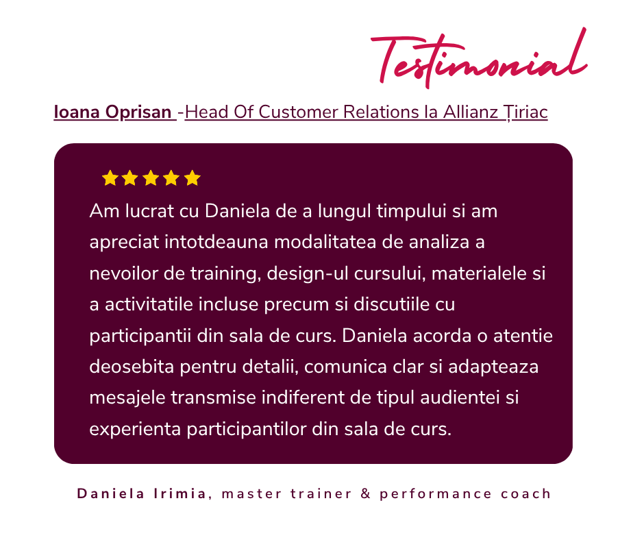 Recomandare curs Customer Care