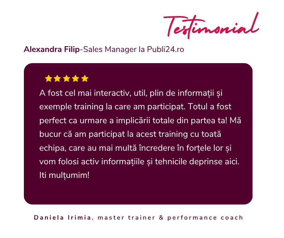 Recomandare curs vanzari